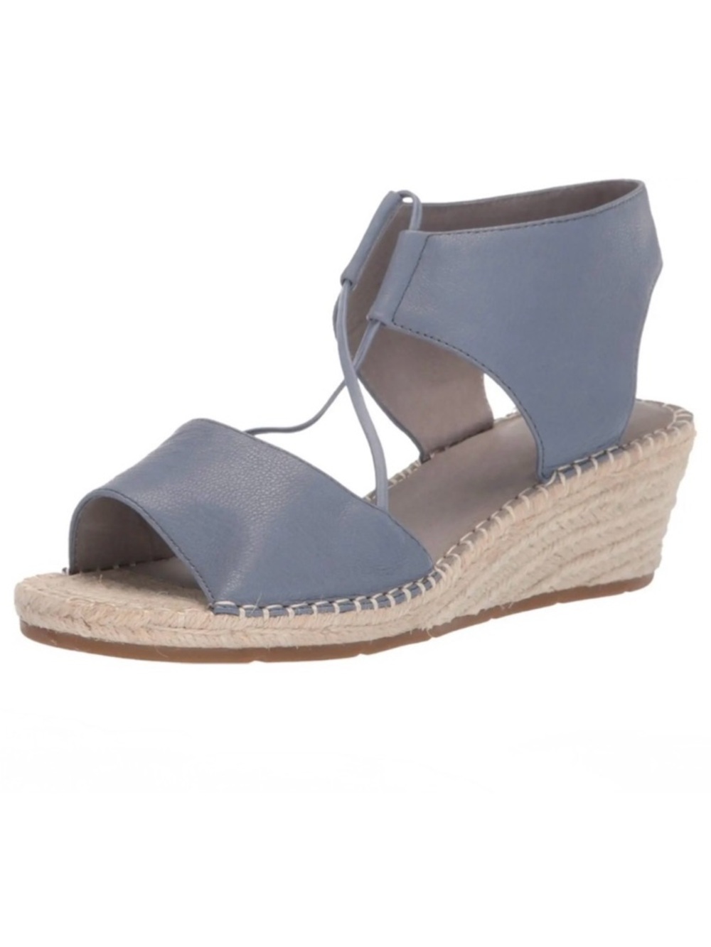 Eileen Fisher Agnes Blue Espadrille Leather Wedge Sandals 9 NEW